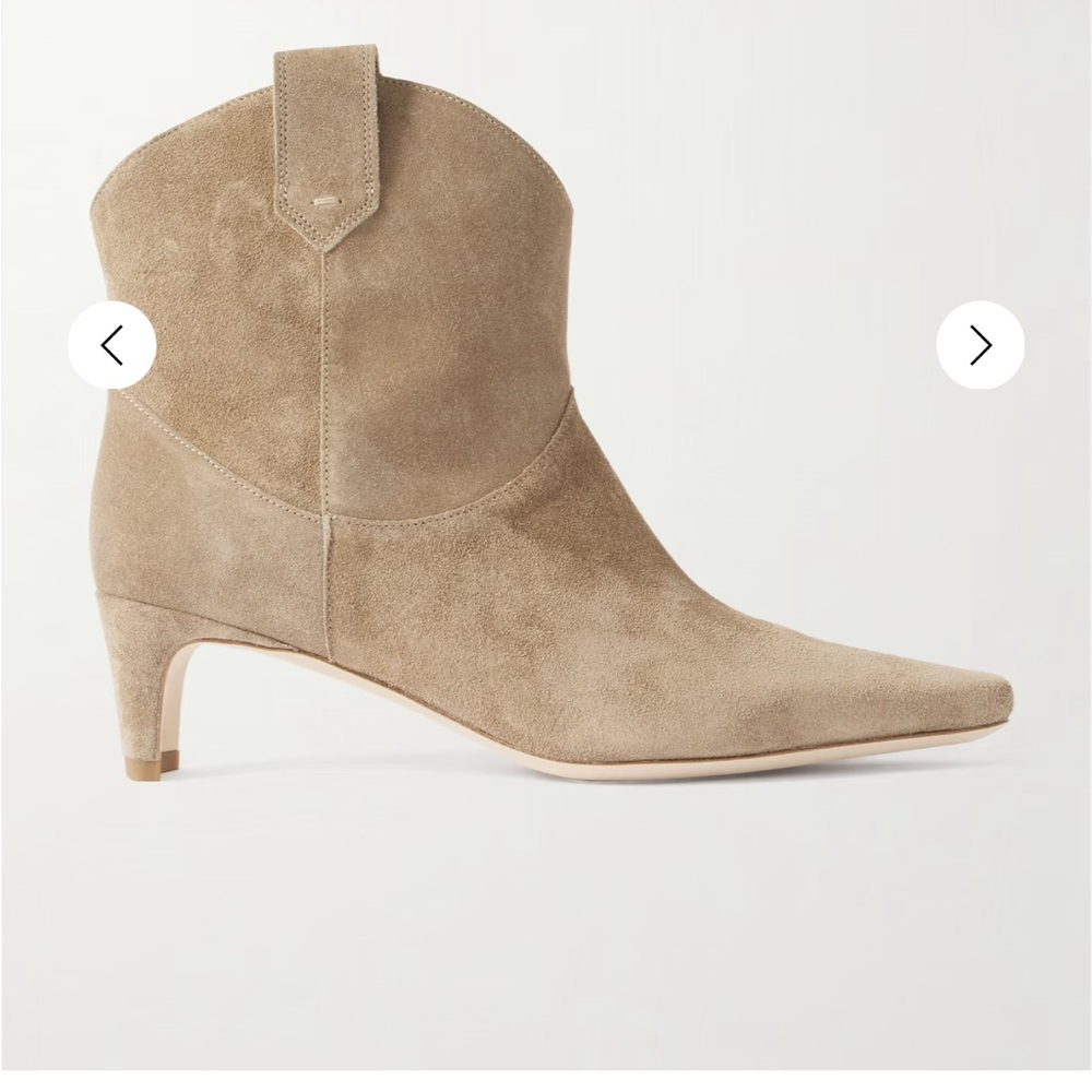 STAUD Wally Western Tan Suede Booties